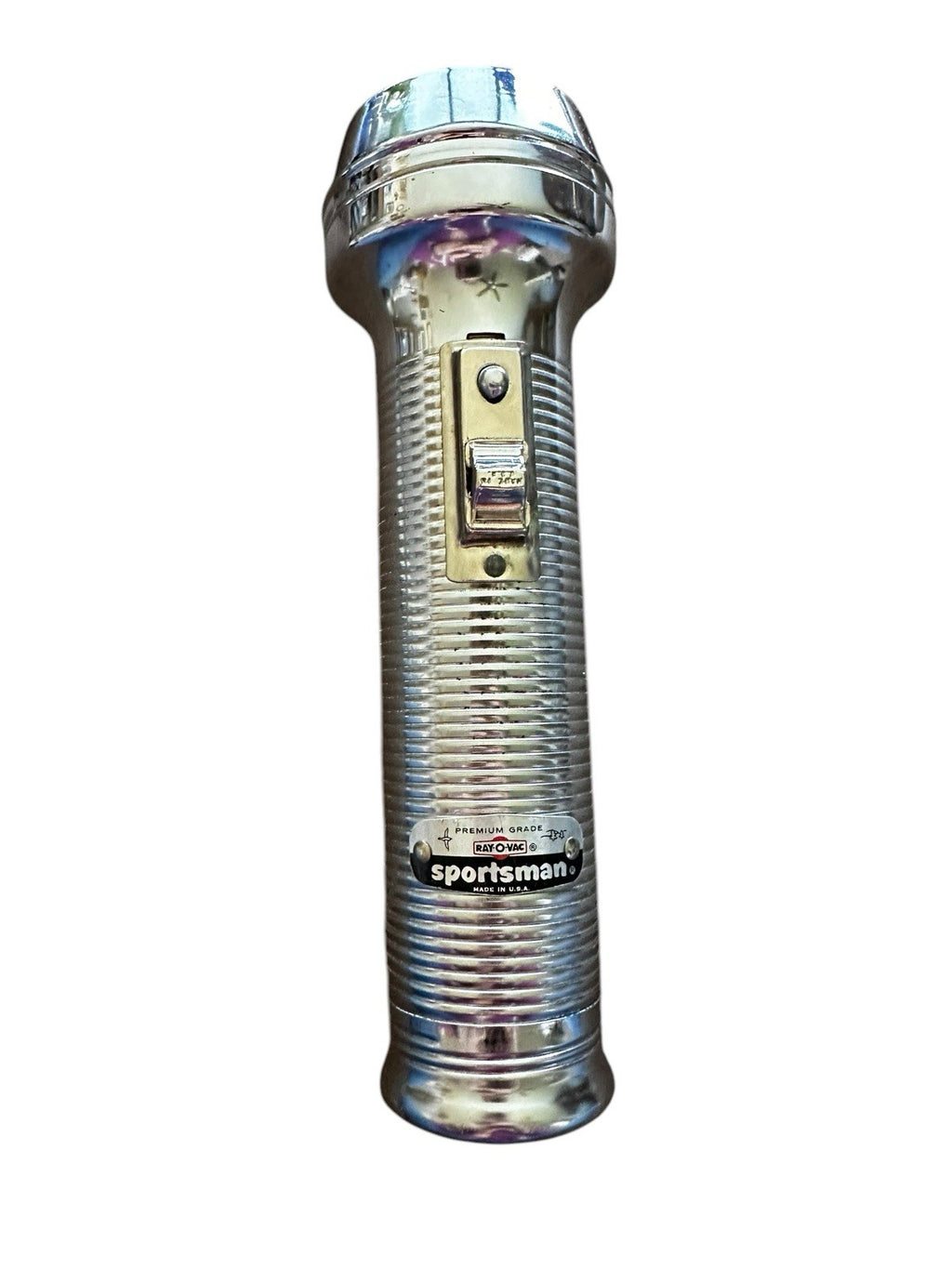 Flashlight Ray O Vac Sportsman Metal D Battery USA Retro Camp Hike Hunt Vintage