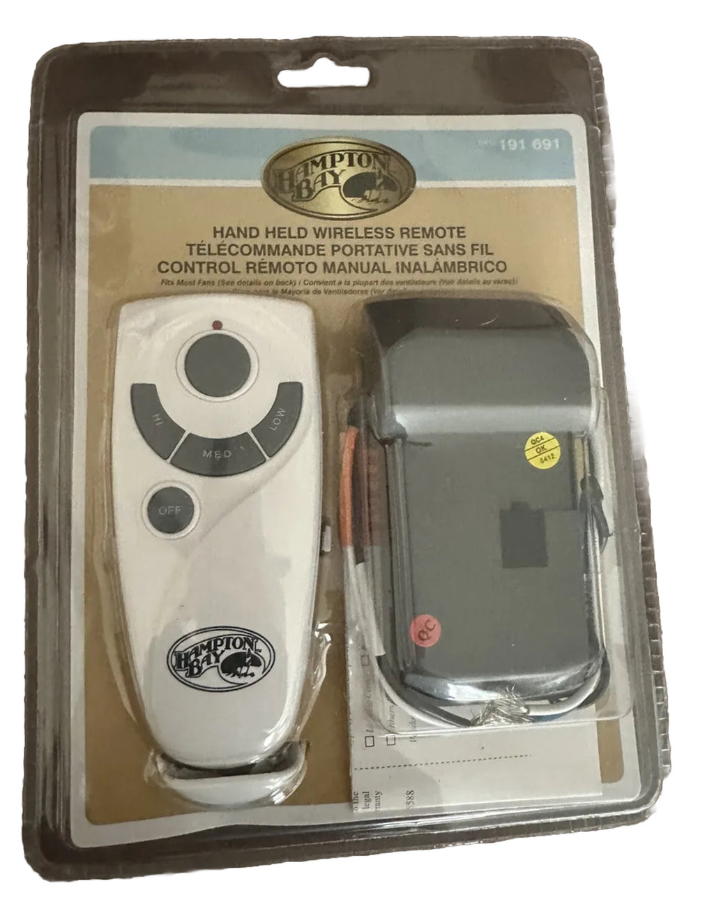 Ceiling Fan Remote Control Handheld#70830 1000 557 331 Hampton Bay Wireless New