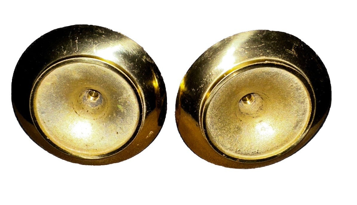 Candleholders Saucers Baldwin 3" T By 3” W Brass Vintage