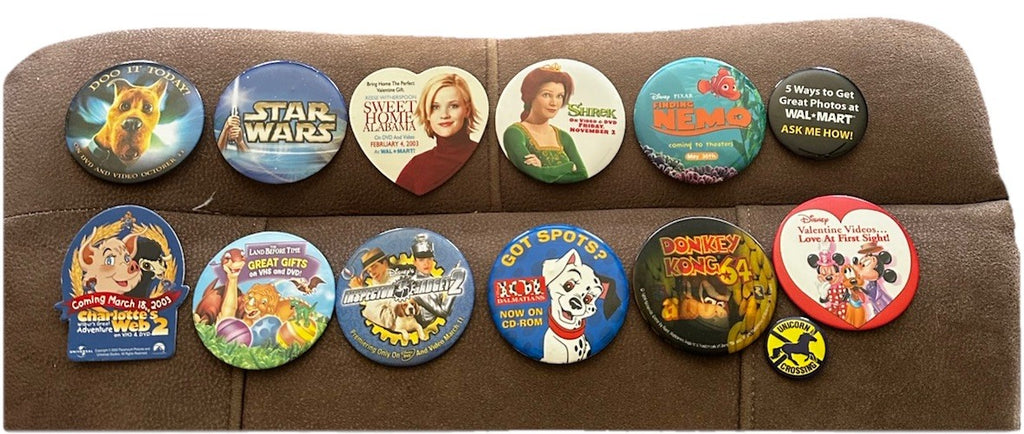 Buttons Of Disney Pinback Home Video Announcements. Preowned (52)