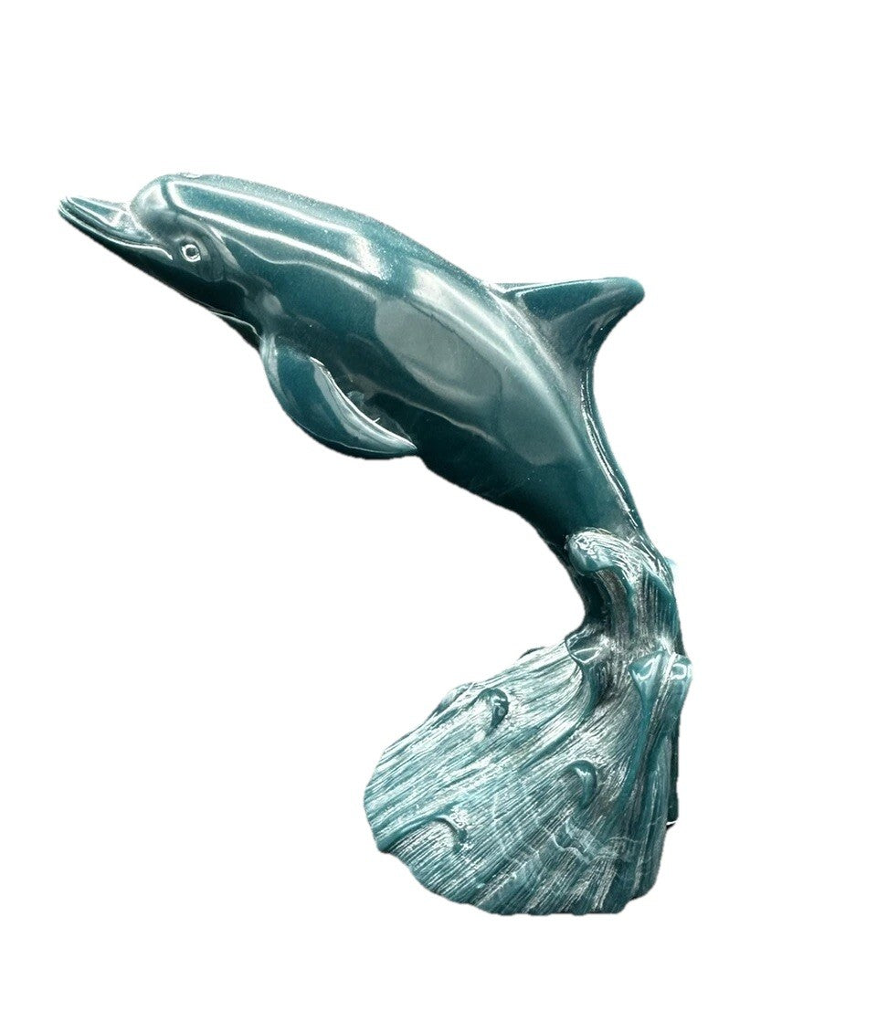 Dolphin Sculpture Cultured G.H. Cook Company Marble Fine Art Sculpture USA