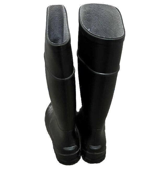 Boot’s SERVUS 18822 Men's Size 9 Women’s Size 11 Black Plain Toe PVC Rubber New