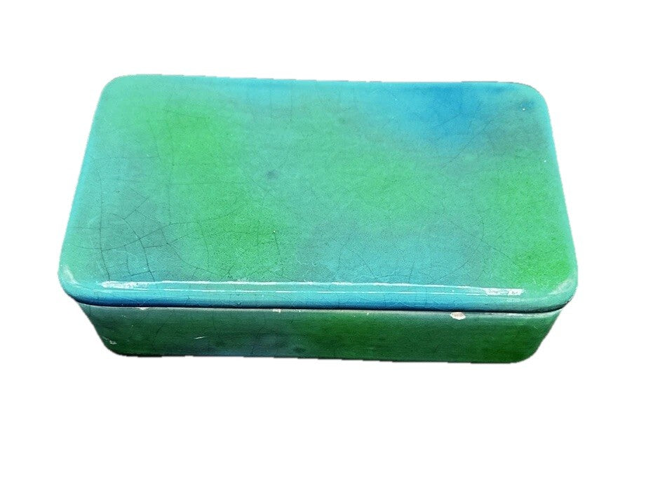 Cigarette Mid Century Italian Pottery Dark Green Box Raymor Vintage