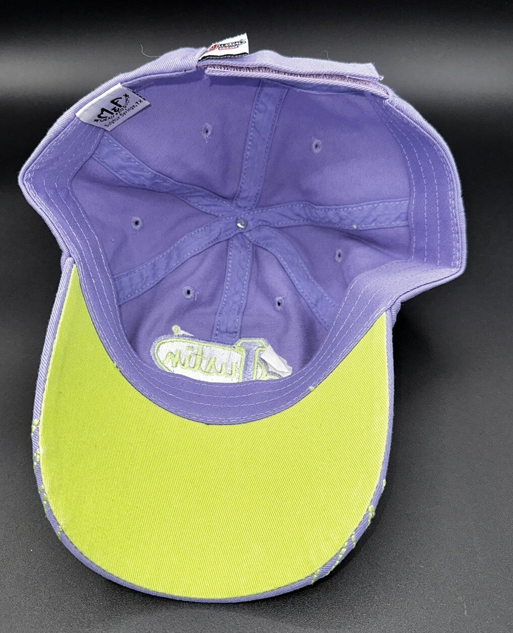 Justin Boots Hat Cap Purple Rhinestone Women’s Adjustable White Embroidery