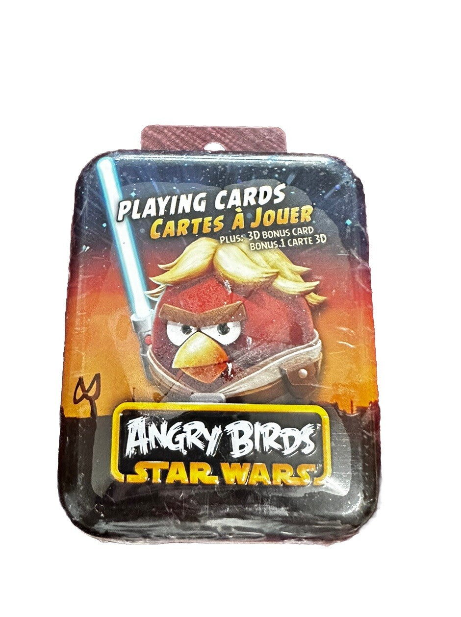 Angry Birds Star Wars Luke Skywalker Metal Tin 3D Bonus Card Playing Cards New