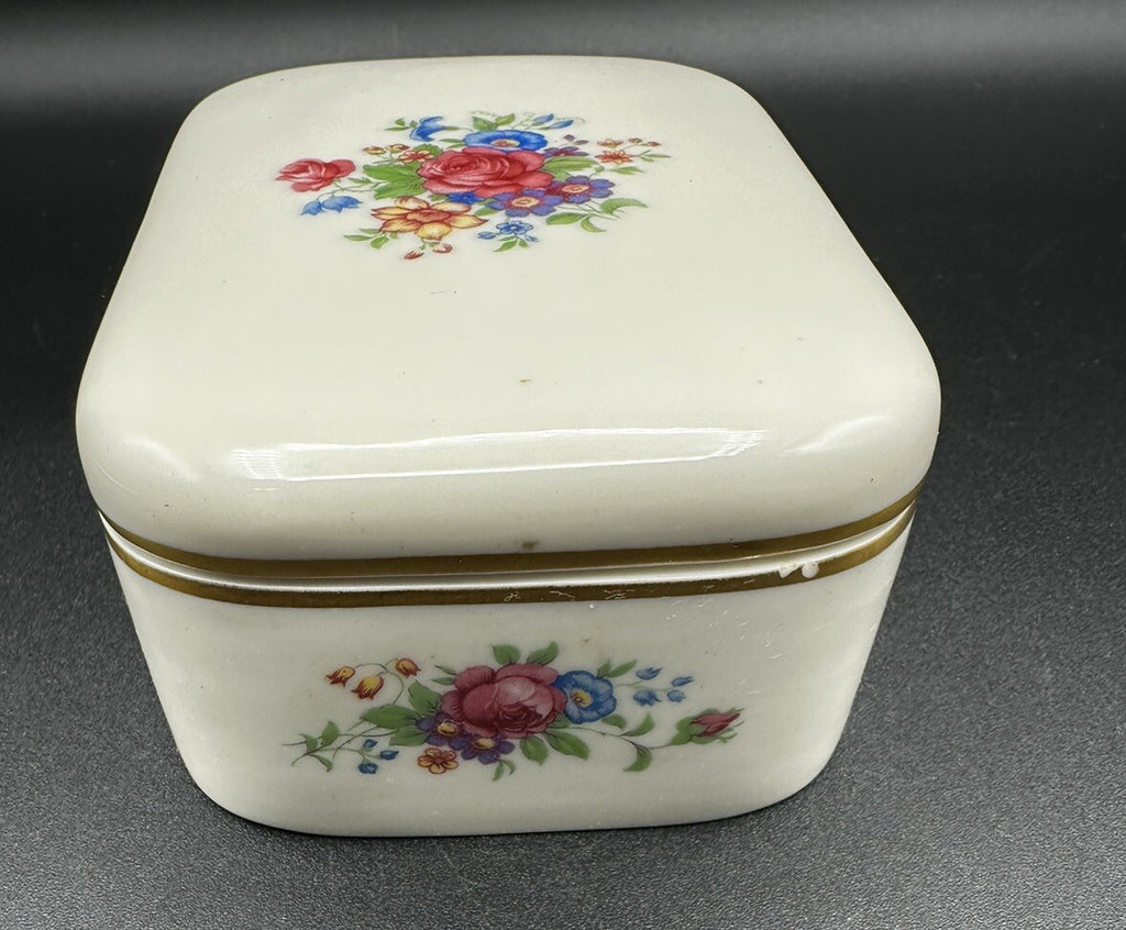 Cigarette Box 5”x 3 5/8" x 2" Lenox China Rose 3033 Pattern (READ) Vintage
