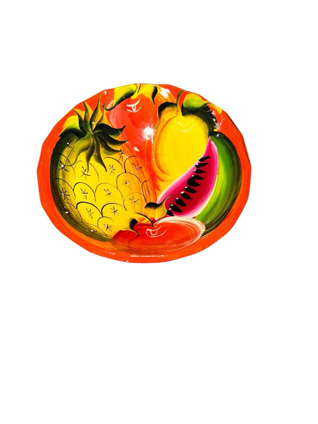 Bowl Fruit 3 Footed Hand Painted Pottery New Vintage