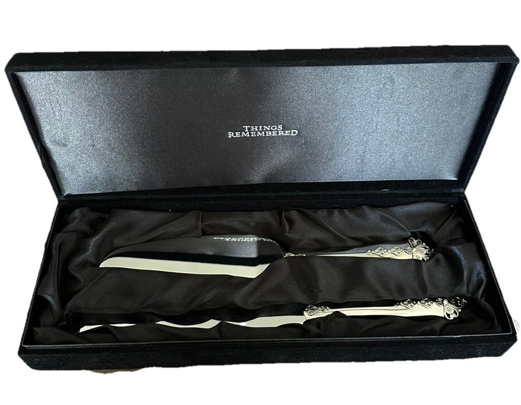Cake Knife Serving Set Things Remembered Decorative Stainless Steel Wedding