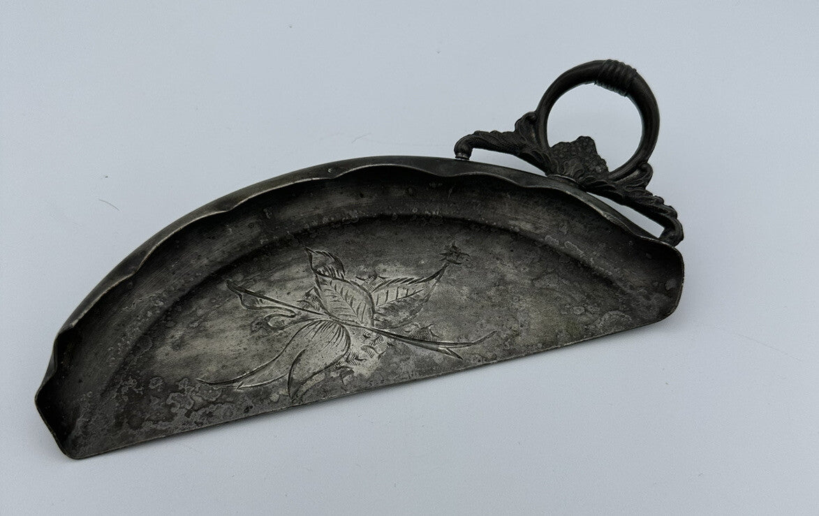 Antique Crumb Pan Amsterdam Quadruple Plate Silver Co Floral Pattern 1900-1940