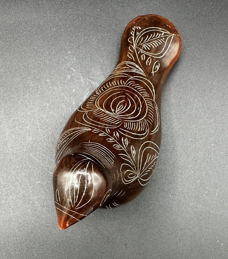 Art Pottery Dove Tonala Monochrome in Brown Mexican Folk