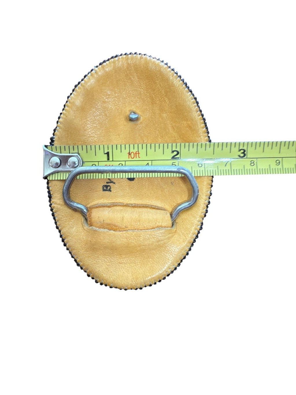 Belt Buckle, Signed And Stamped. Native American Beaded Elk Vintage