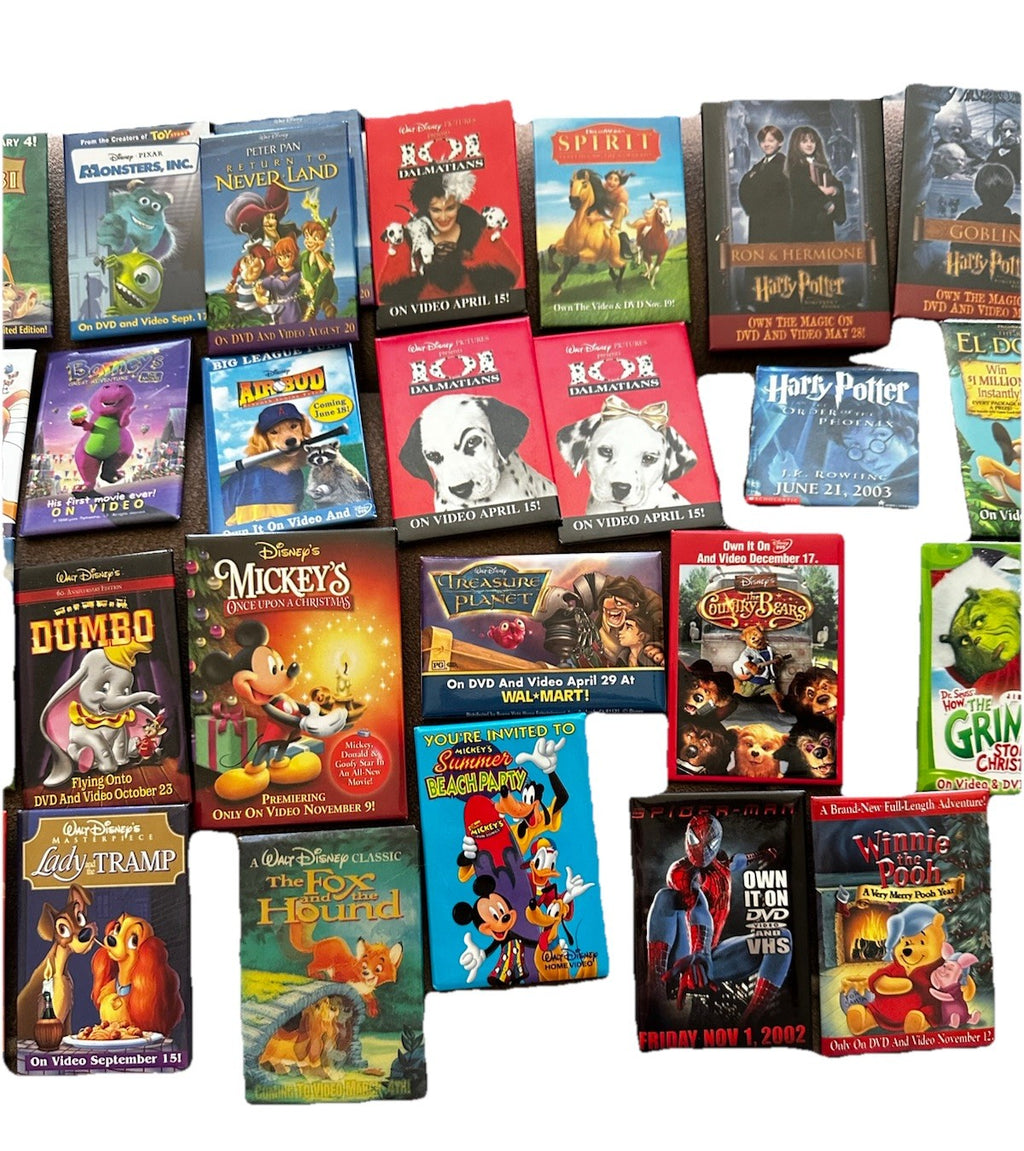 Buttons Of Disney Pinback Home Video Announcements. Preowned (52)