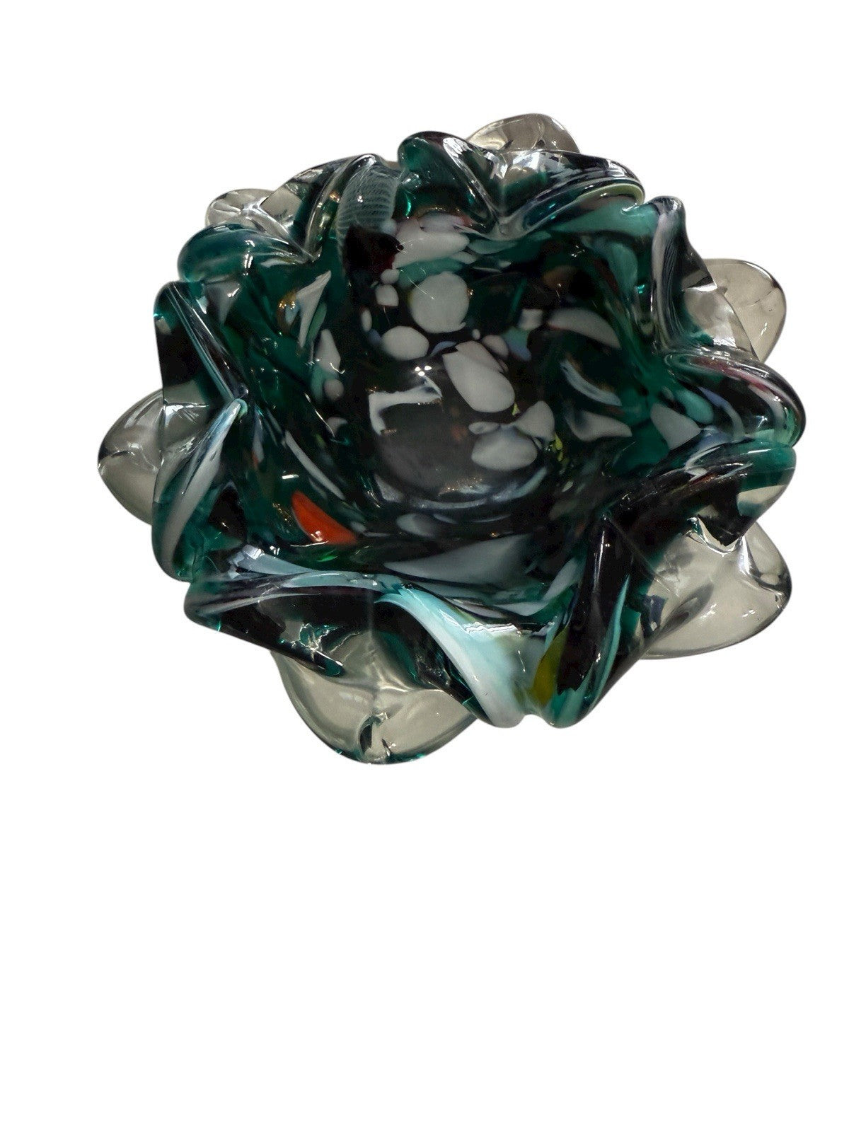 Ashtray Venetian Vintage Murano Multicolored  Aventurine Art Glass Vintage