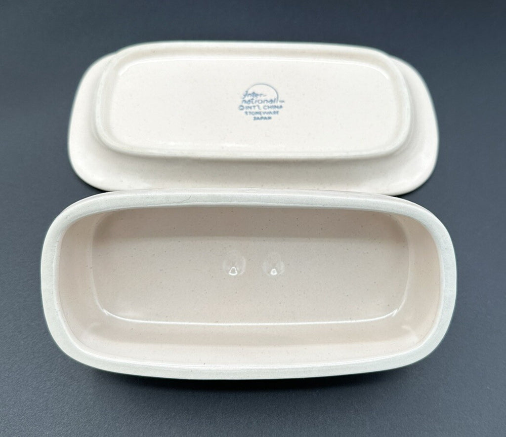 Butter Dish Heartland International Stoneware Covered Chicken Farm Scene Vintage