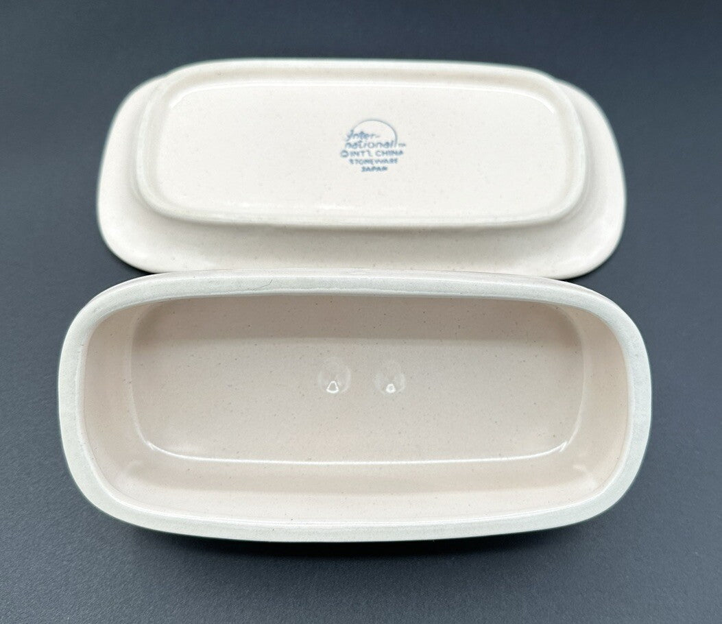 Butter Dish Heartland International Stoneware Covered Chicken Farm Scene Vintage