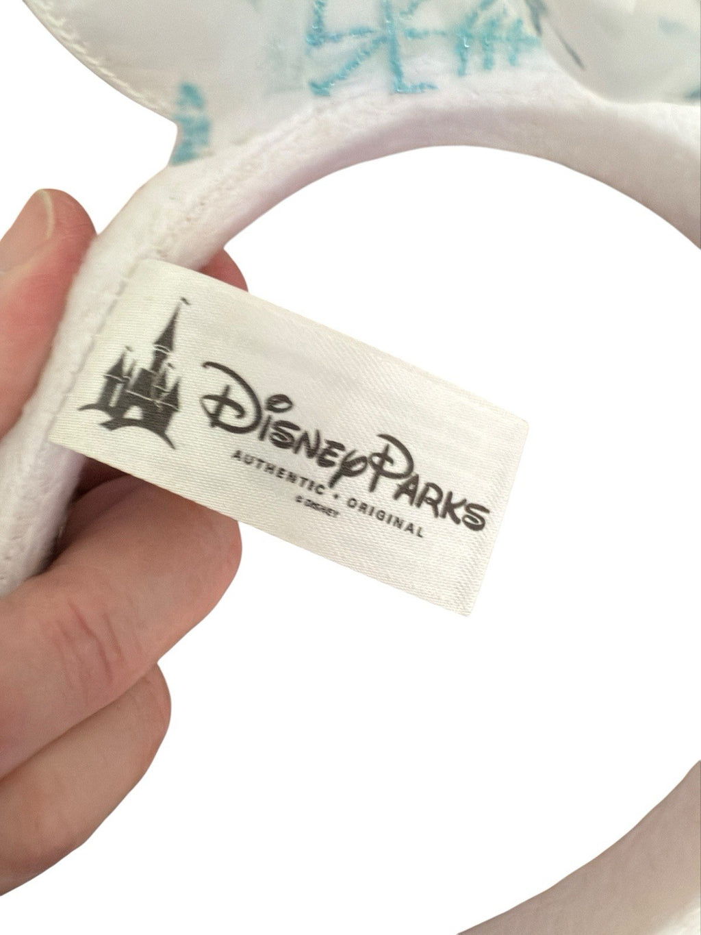 Disney Parks Mickey Mouse Frozen Ears Veiled Headband Crystal Princess Elsa