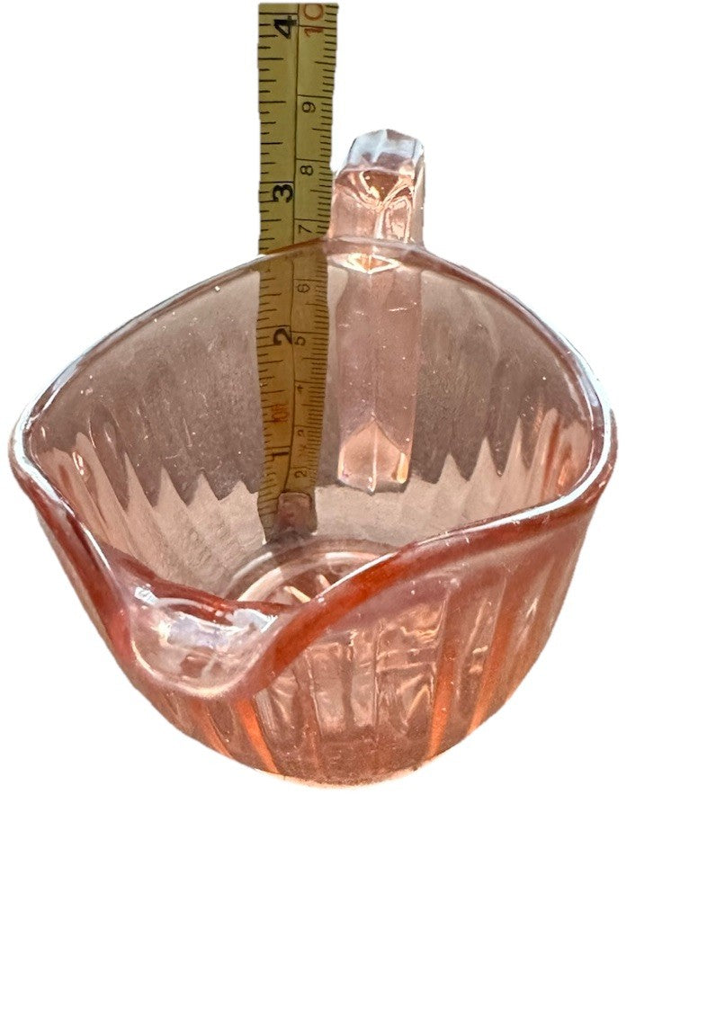 Creamer And Sugar Imperial Pink Depression Glass Open Handle Bowl Vintage
