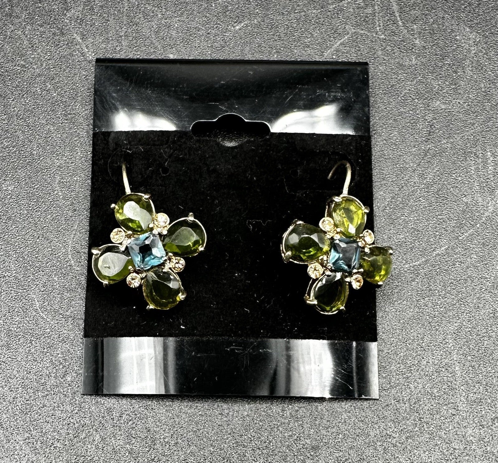 Earrings Cross Monet Multicolor Glass Maltese Vintage