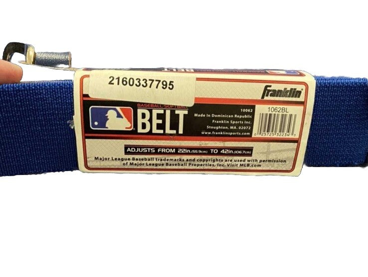 Belt Baseball Softball 22" to 42" One Size Fits Most Franklin 1.25"W  Blue