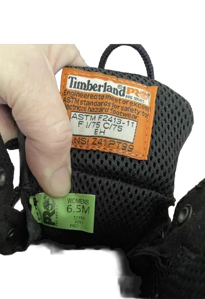 Boot Black Leather Women's 6.5M 72399 Timberland Pro Series Safety Toe Titan