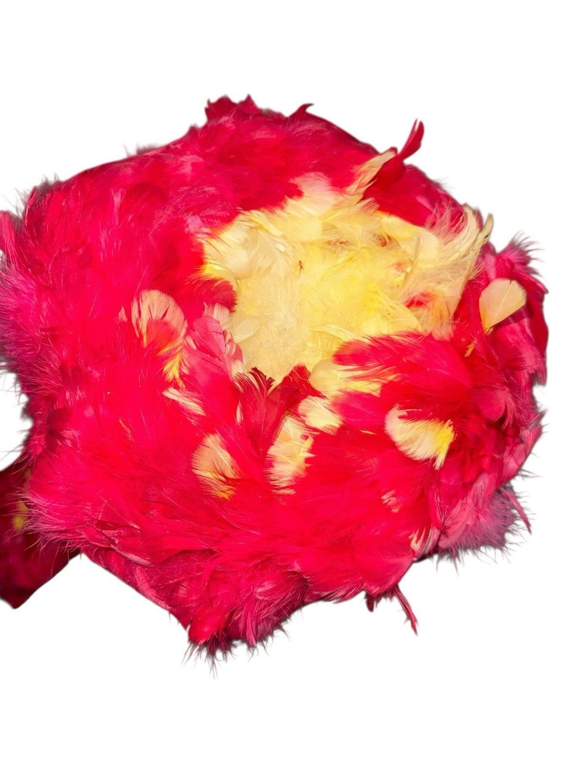 2 Uli Uli Hawaiian Polynesian Dance Red Yellow Feathers Hula Gourds Maracas