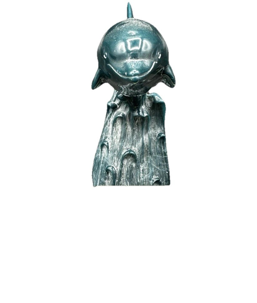 Dolphin Sculpture Cultured G.H. Cook Company Marble Fine Art Sculpture USA