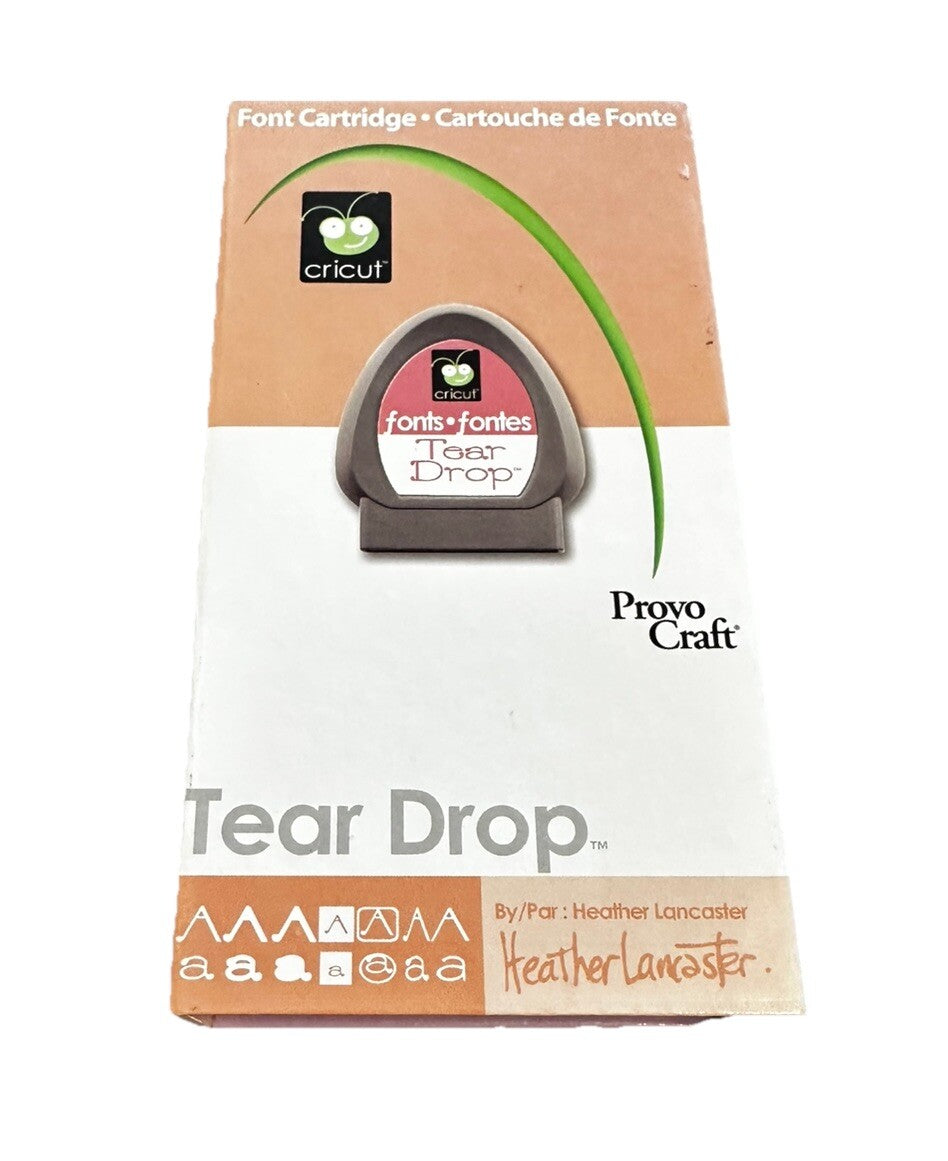 Cricut Tear Drop Alphabet Number Font Cartridge Preowned