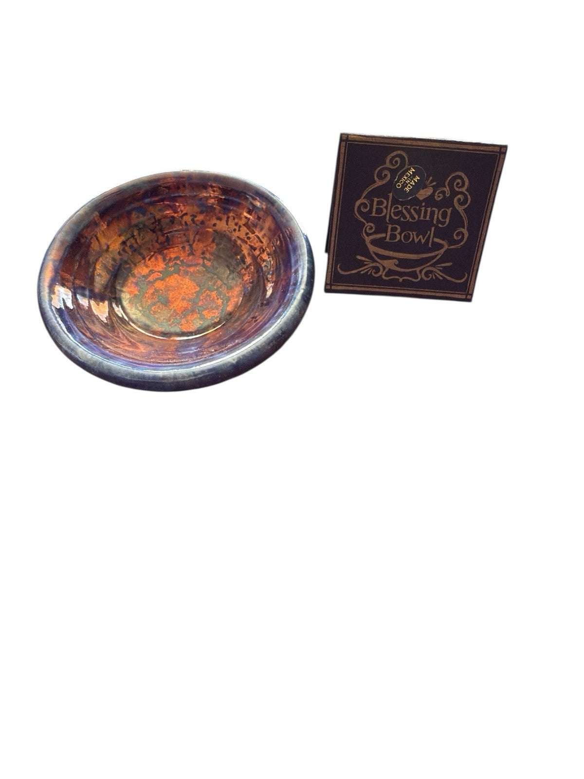 Blessing Bowl With Inspirational Quote 3”Jeremy Diller Raku NWOB