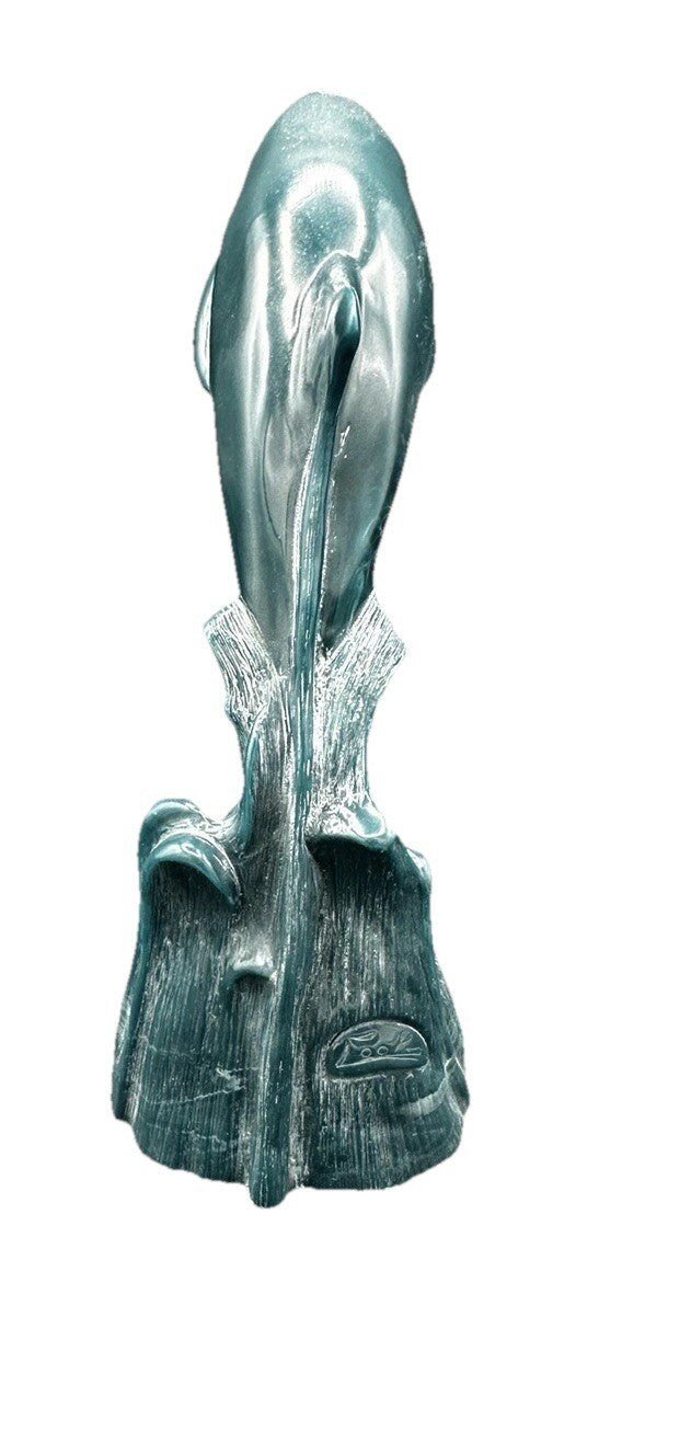 Dolphin Sculpture Cultured G.H. Cook Company Marble Fine Art Sculpture USA