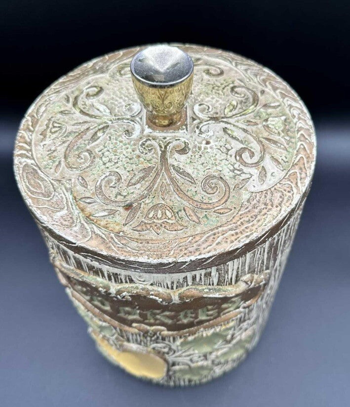 Cookie Jar Treasure Craft Yellow Green Apple Woodgrain 10” Vintage