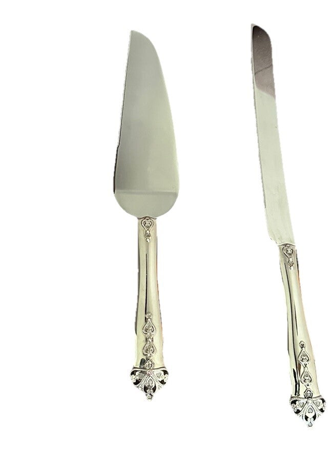 Cake Knife Serving Set Things Remembered Decorative Stainless Steel Wedding