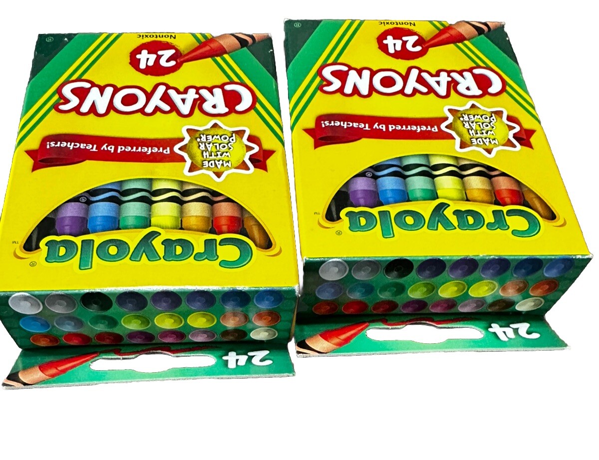 Crayola Crayons 24 Pack Lot Of 2 Nontoxic 48 Total Crayons New