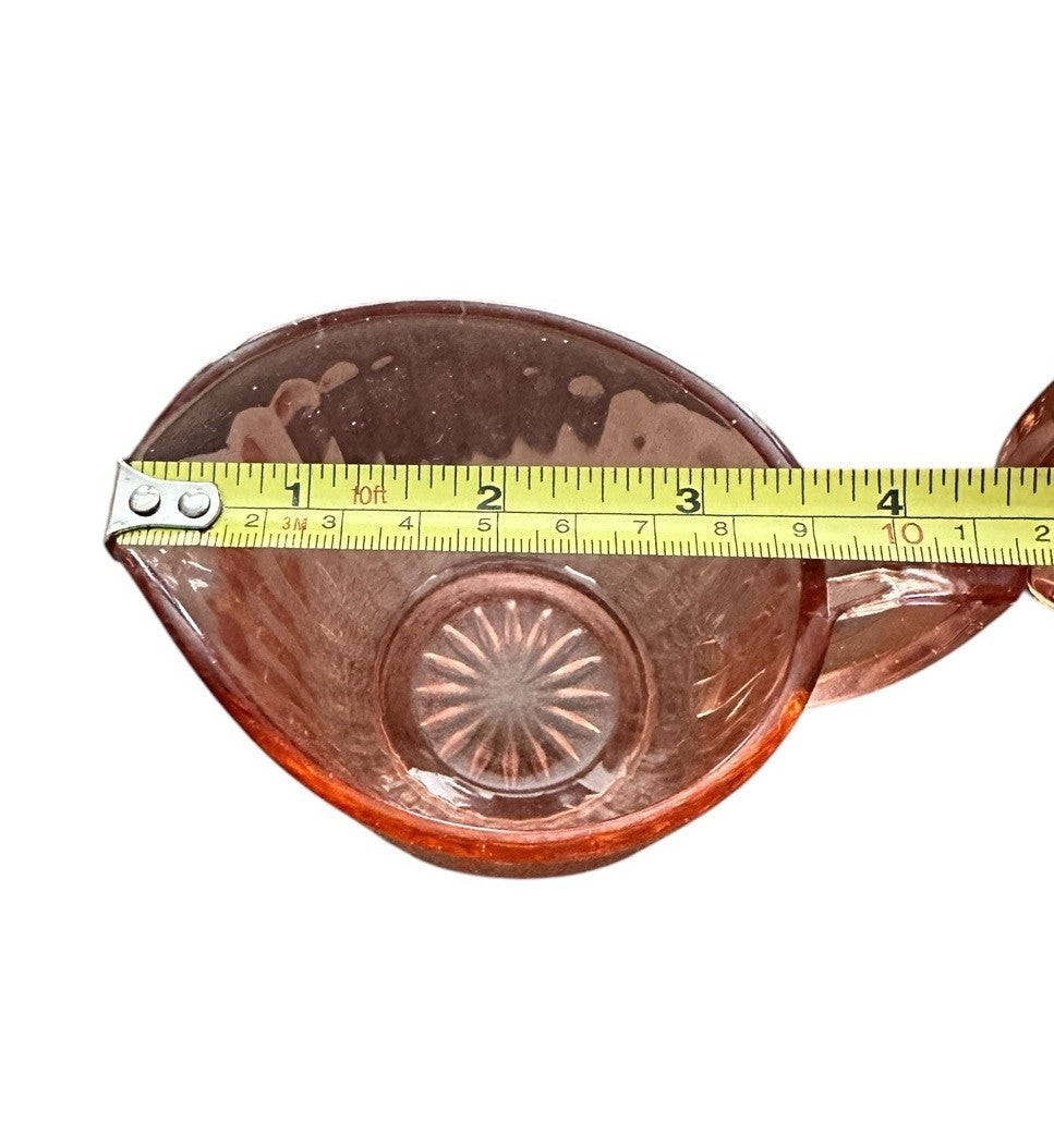 Creamer And Sugar Imperial Pink Depression Glass Open Handle Bowl Vintage