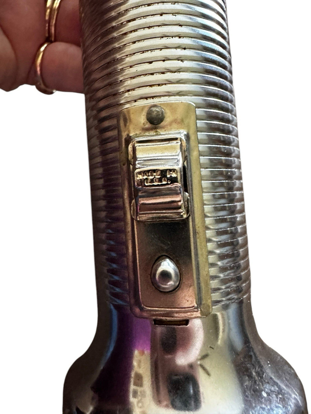 Flashlight Ray O Vac Sportsman Metal D Battery USA Retro Camp Hike Hunt Vintage