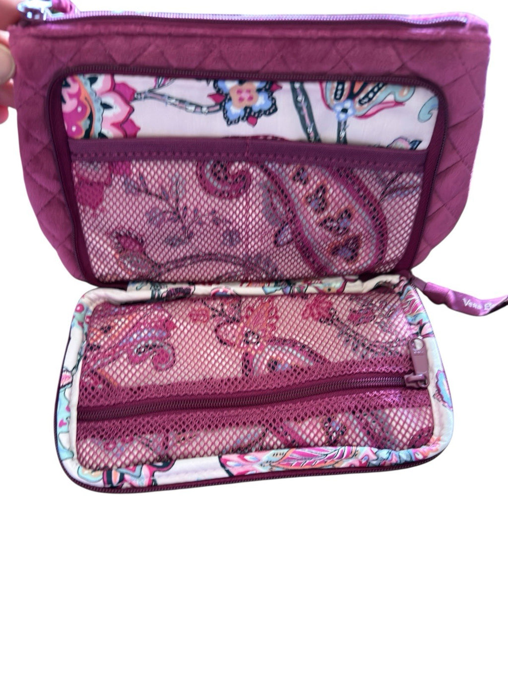 Cosmetic/Makeup Organizer Vera Bradley "Majestic Magenta" Quilted Velvet NWT