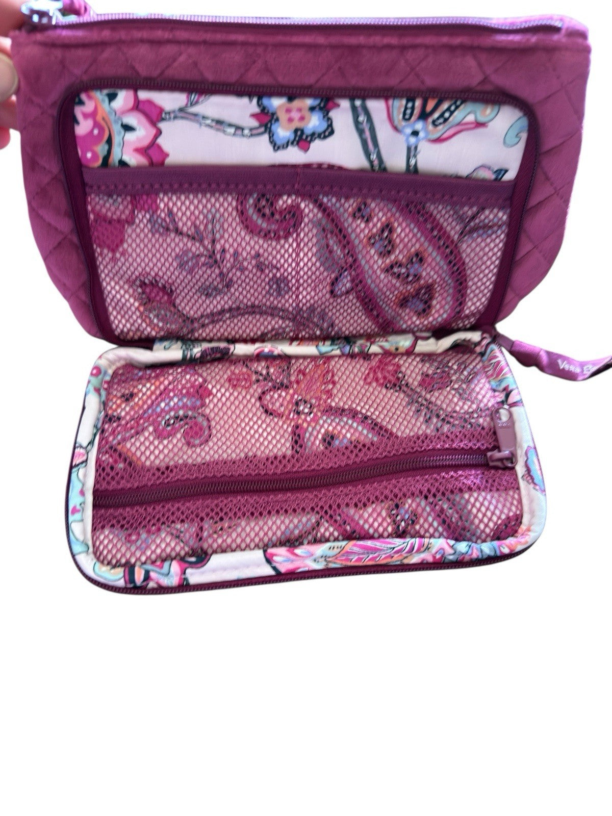 Cosmetic/Makeup Organizer Vera Bradley "Majestic Magenta" Quilted Velvet NWT