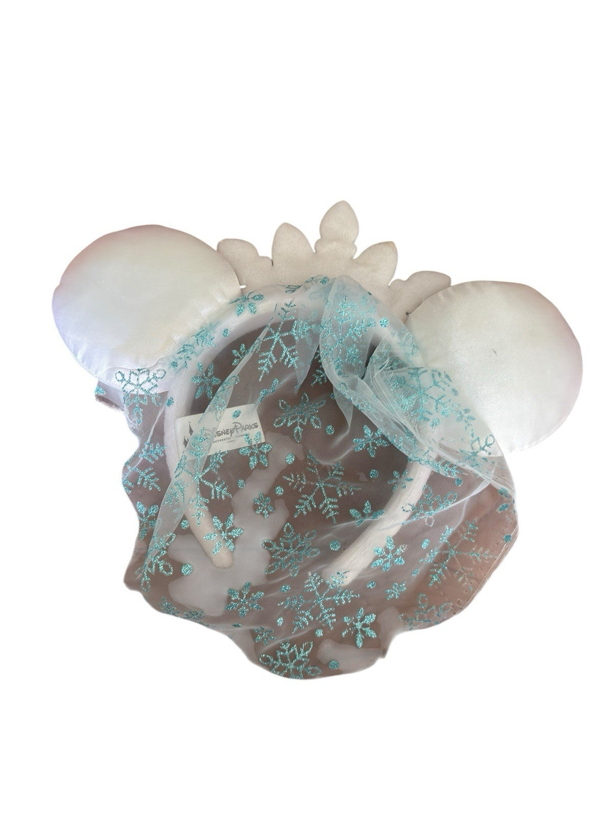 Disney Parks Mickey Mouse Frozen Ears Veiled Headband Crystal Princess Elsa