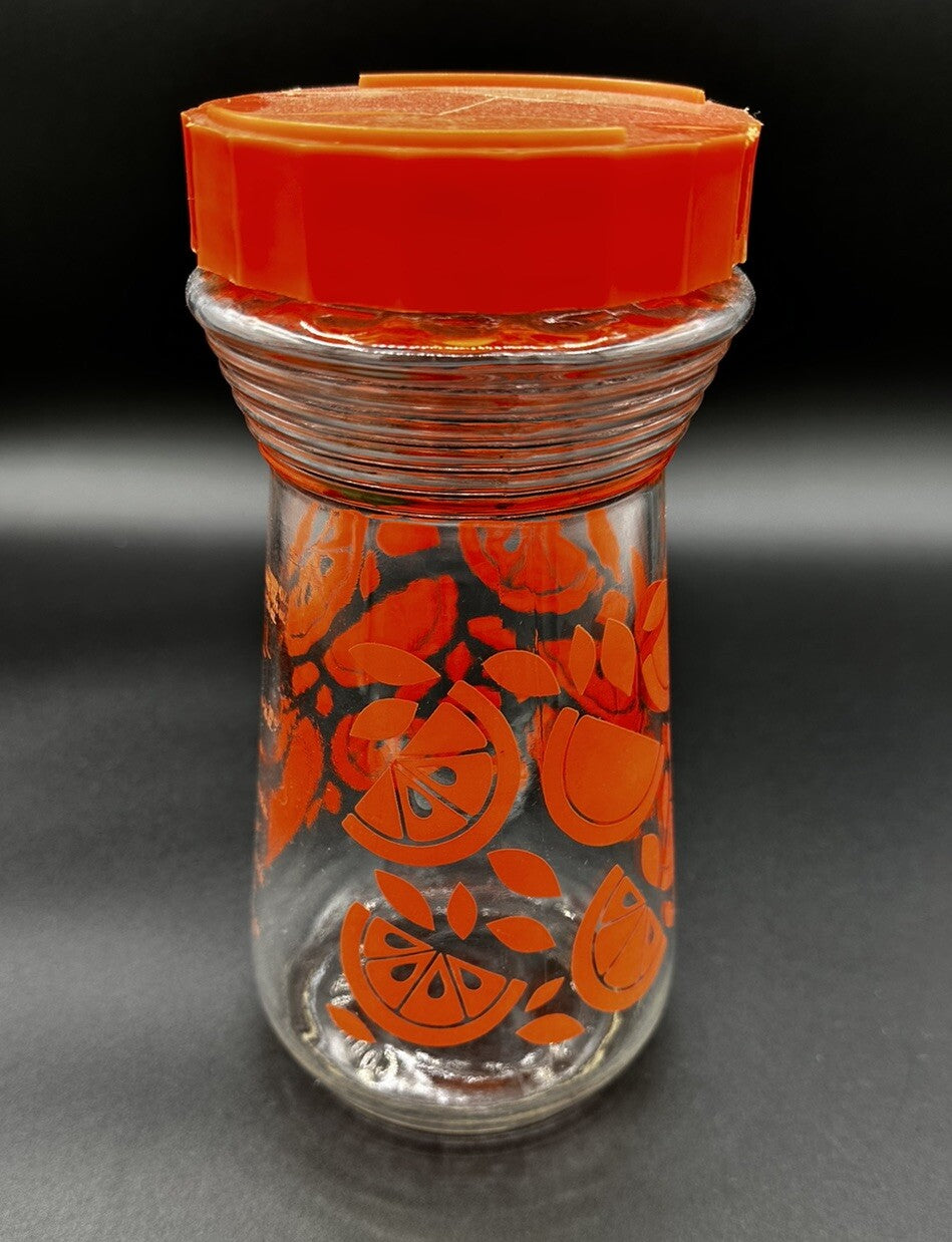 Carafe 24oz Anchor Hocking Orange Juice Glass Lidded Vintage