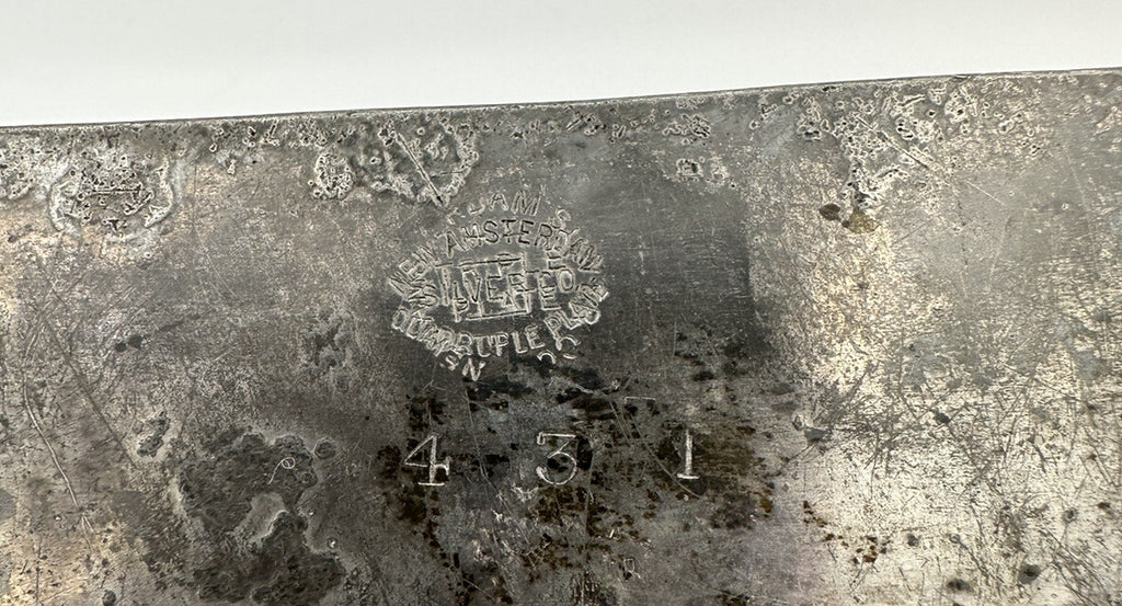 Antique Crumb Pan Amsterdam Quadruple Plate Silver Co Floral Pattern 1900-1940