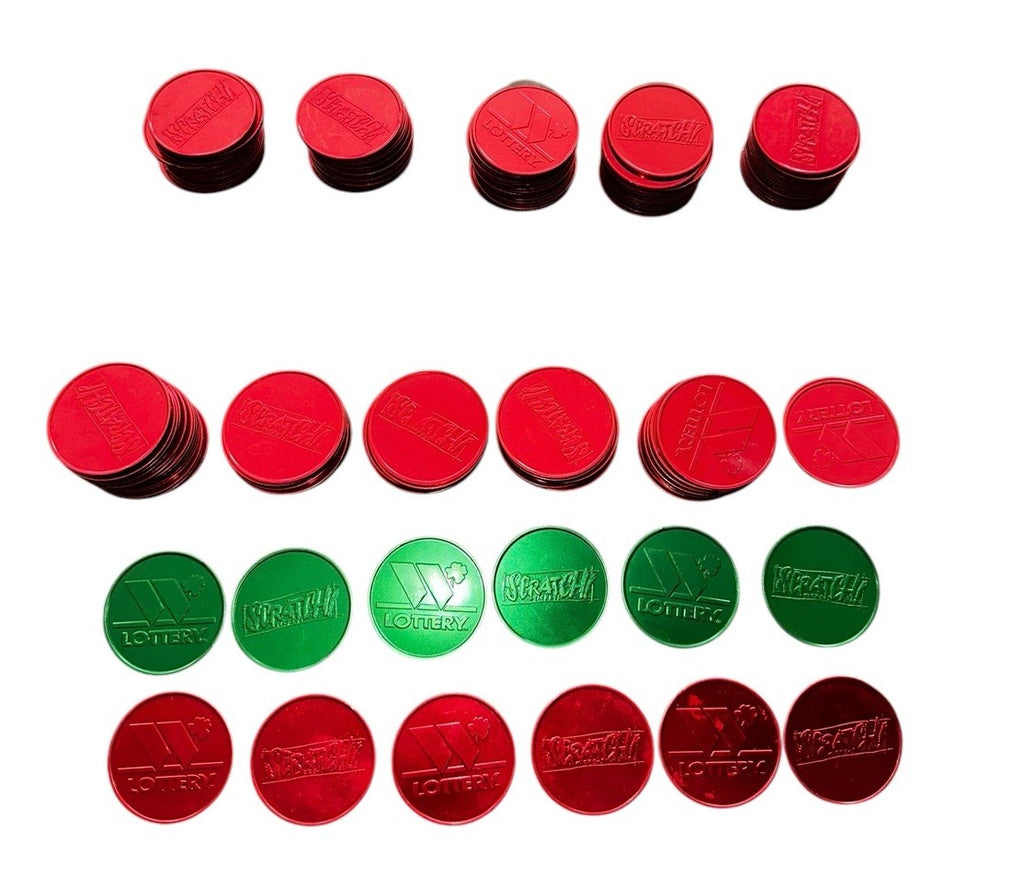 Coin Scratchers Washington State Lottery Lot 160 Red, 6 Green Preowned