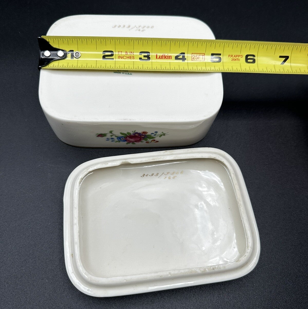 Cigarette Box 5”x 3 5/8" x 2" Lenox China Rose 3033 Pattern (READ) Vintage
