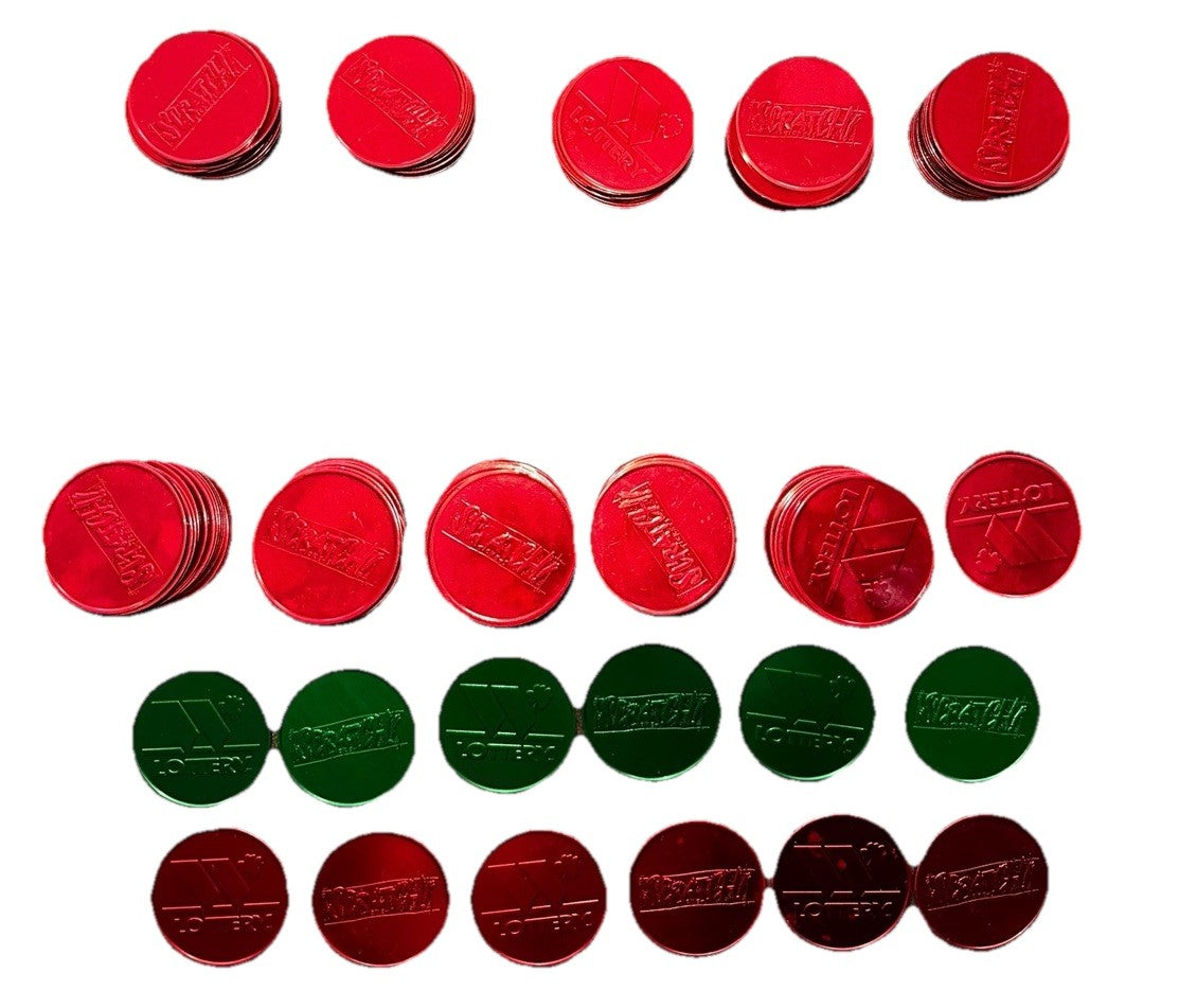 Coin Scratchers Washington State Lottery Lot 160 Red, 6 Green Preowned