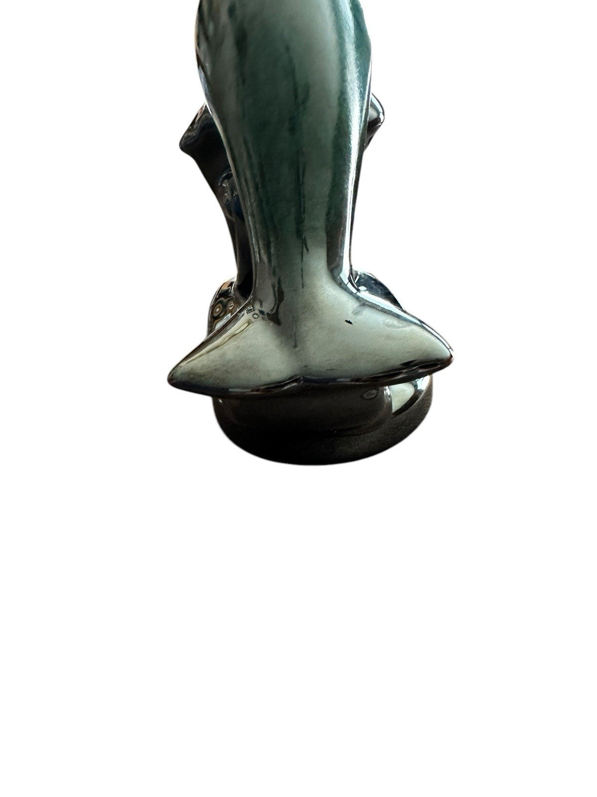 Dolphin Ceramic Statue Busch Gardens 5 1/4” Tall Green Vintage