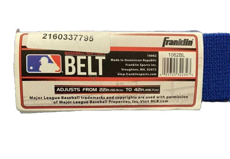 Belt Baseball Softball 22" to 42" One Size Fits Most Franklin 1.25"W  Blue