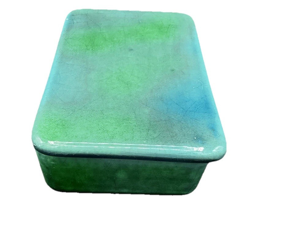 Cigarette Mid Century Italian Pottery Dark Green Box Raymor Vintage