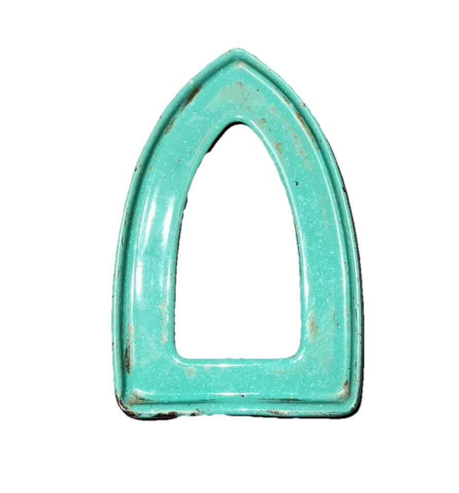 Antique Iron Stand Marked 2 From 1920/30’s Green Enameled Cast Iron Flat