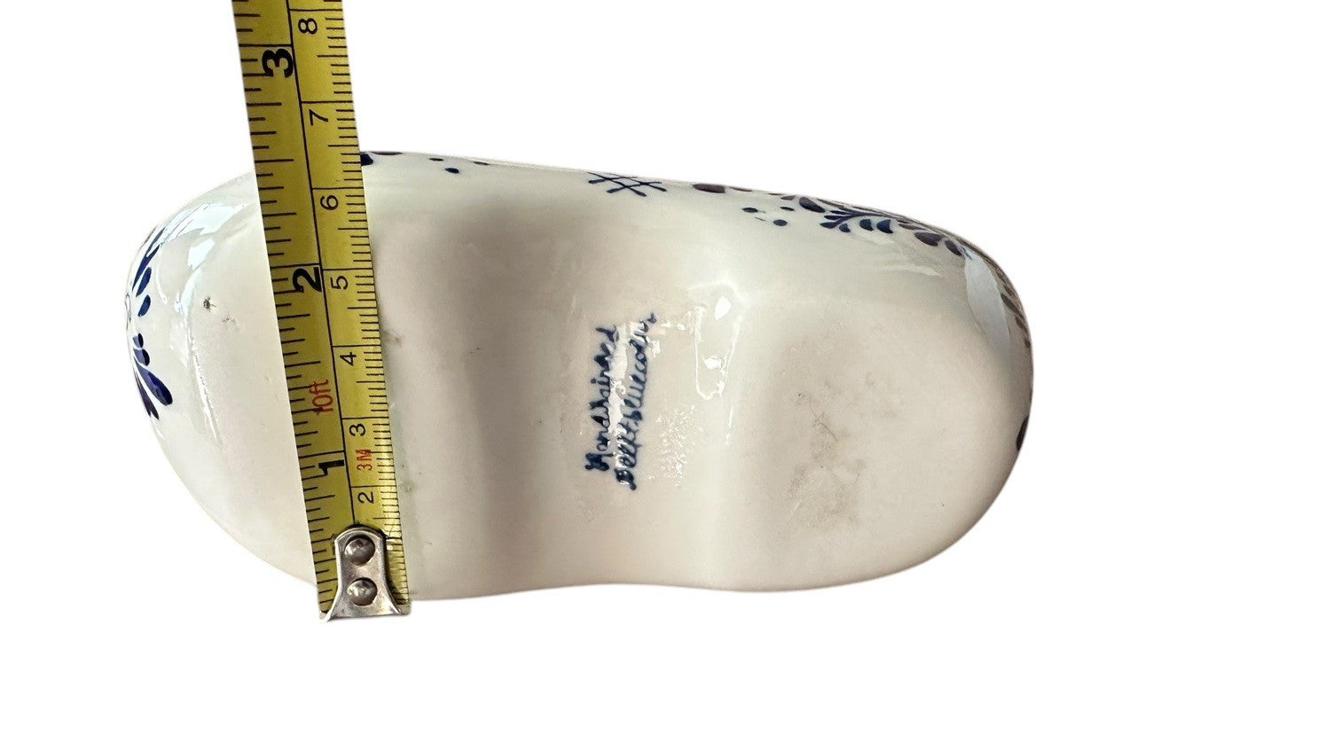 Ashtray Hand Painted 6” Blue And White Windmill Delft Pottery Shoe Planter, Vtg