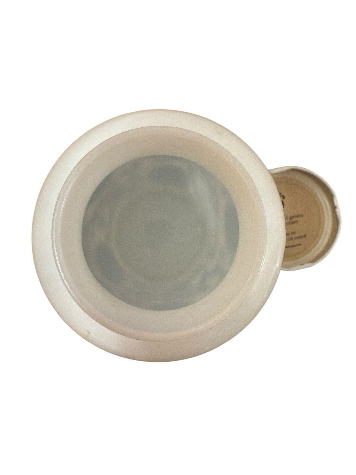 Amarena Fabbri Milk Glass Jar "Empty" Cherries Blue White Floral 5.25" H Italy