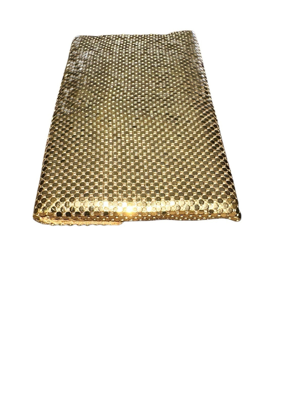 Clutch With Crystal Closure Whitting and Davis Gold Mesh Evening Vintage