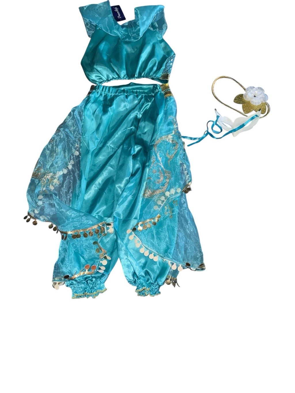 Disney Aladdin Princess Jasmine Costume 7-8 Blue Top And Bottom